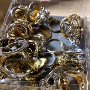 Elegant Gold and Silver Ring Set